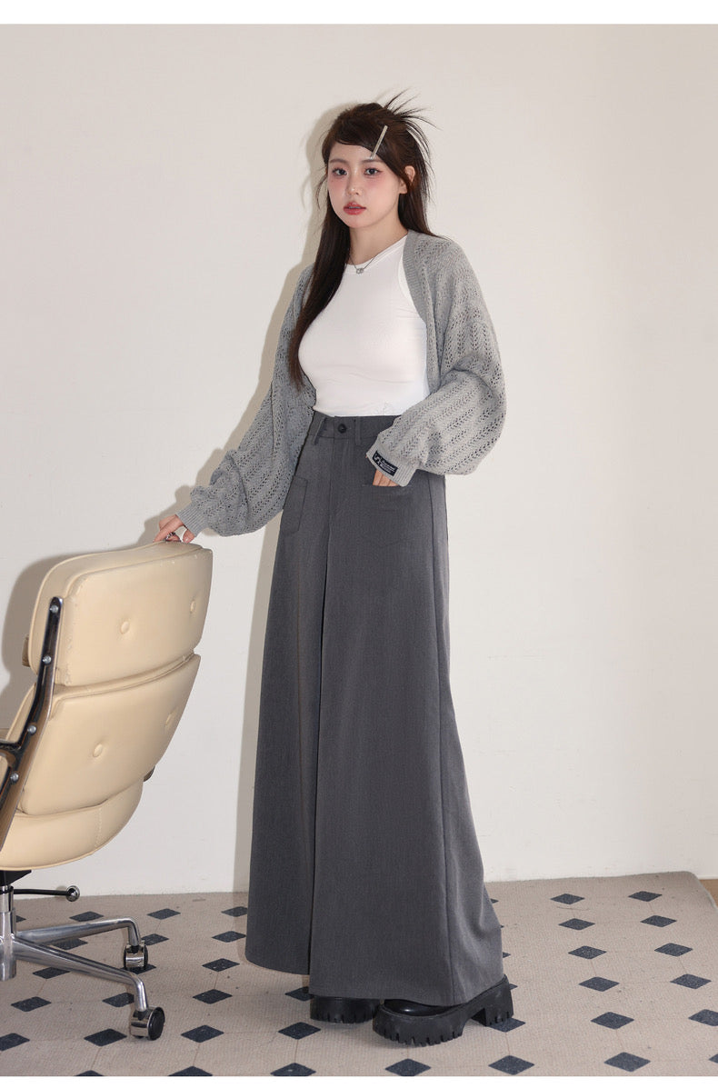 Loose Feeling Lazy Breathable Blouse Camisole + Wide Leg Suit Pants Set