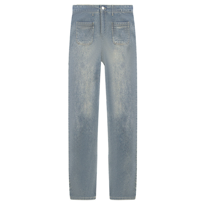 Big Size Design Jeans American High Street Fall 2023 New Women's High-waisted Draped Wide-leg Pants