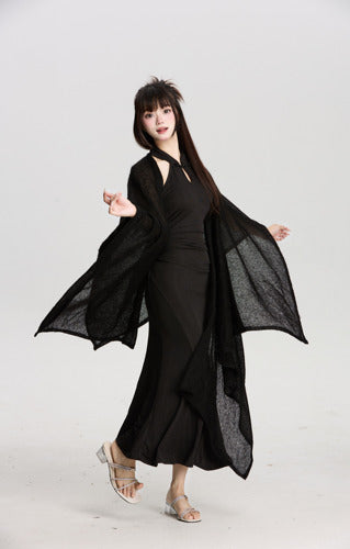 Two-color New Chinese Wear Hanging Neck Dress Elegant Atmosphere