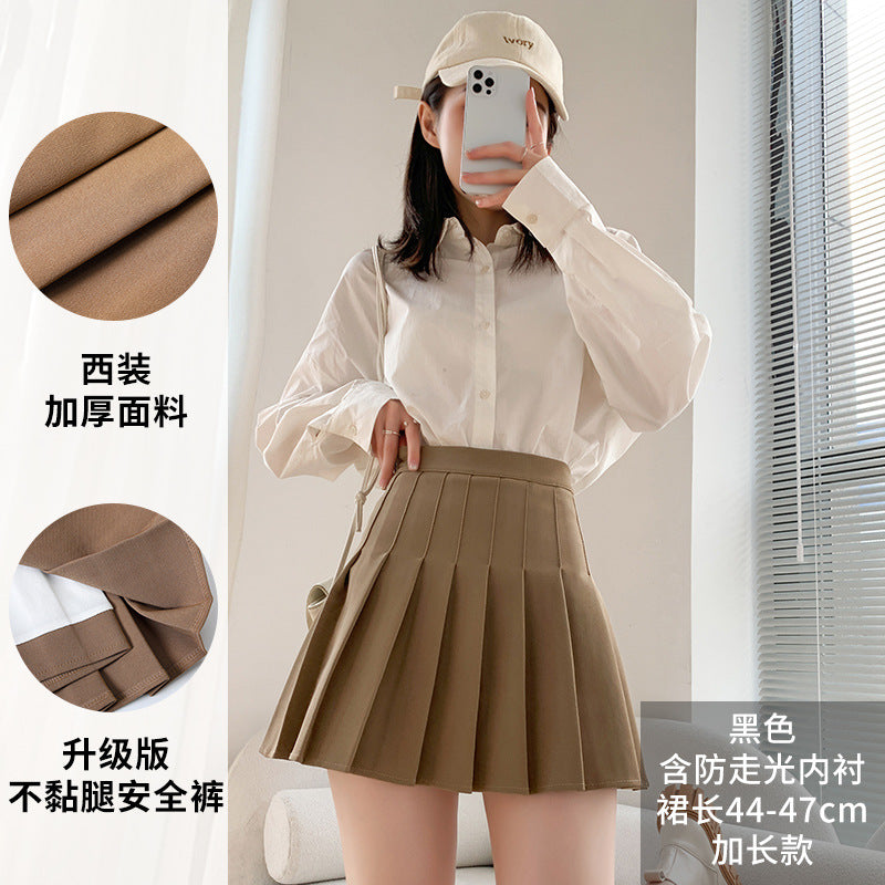 Pleated Skirt Female Summer White Short Skirt Japanese High Waist Thin Jk Plaid A Word Half-body Skirt