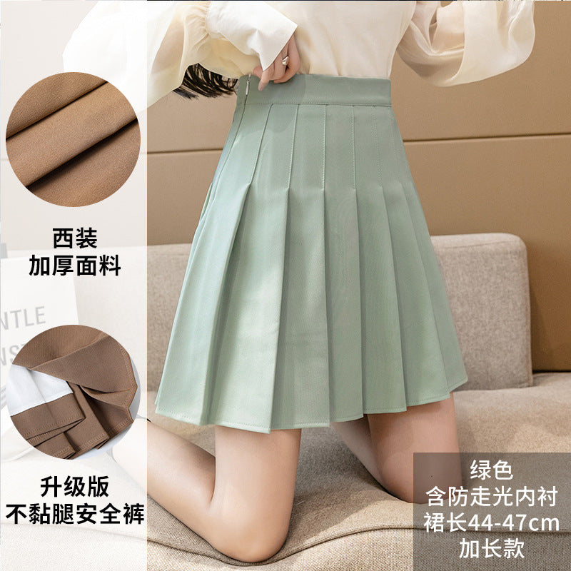 Pleated Skirt Female Summer White Short Skirt Japanese High Waist Thin Jk Plaid A Word Half-body Skirt