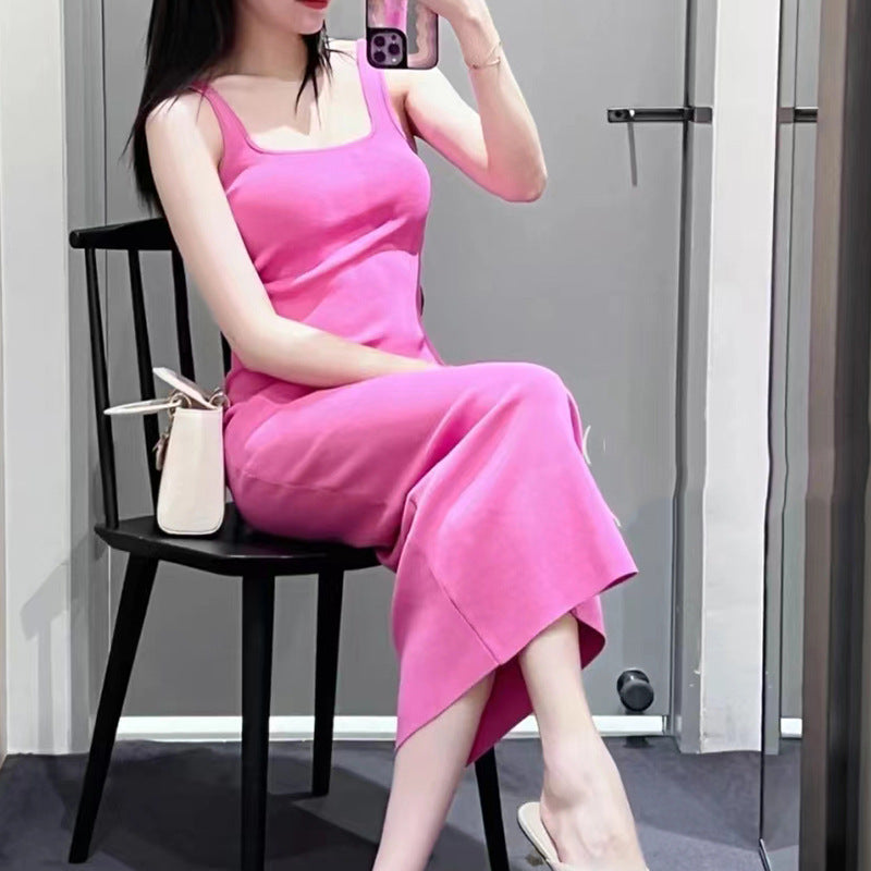 High-quality 2023 Spring/Summer New Women's Clothing: Slimming, Cosplay-Inspired, Elegant Knitted Strap Dress
