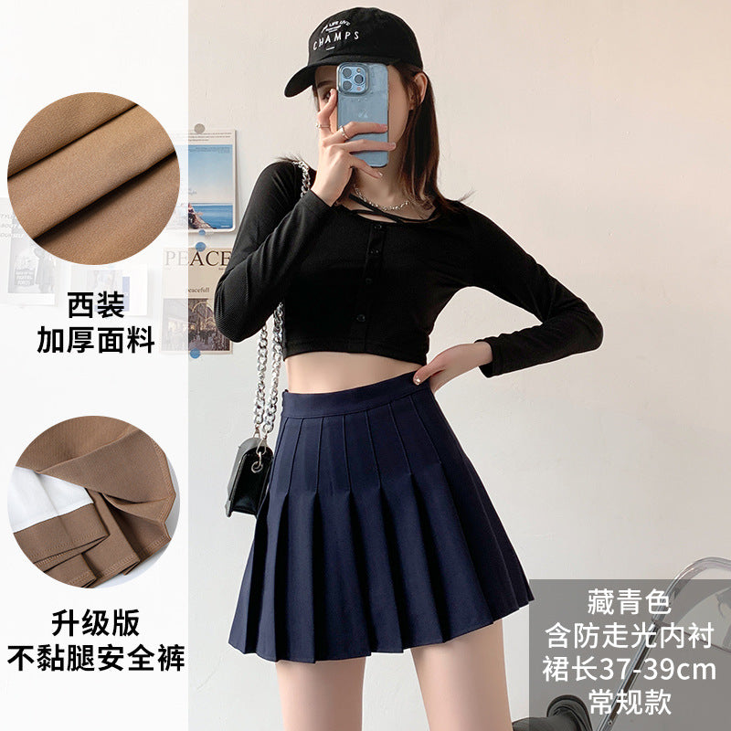 Pleated Skirt Female Summer White Short Skirt Japanese High Waist Thin Jk Plaid A Word Half-body Skirt