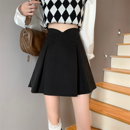 Black half-body skirt female a word winter with a sense of design niche thin high waist short skirt