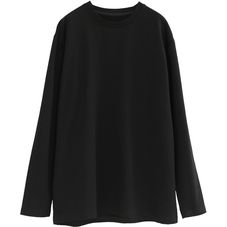 Simple solid color loose long-sleeved overlapping white t-shirt women's hundred long paragraph tops bottoming shirt autumn and winter models