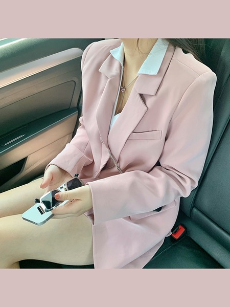 2021 fall new slightly fat large yards package hip half skirt suit jacket female fashion suit