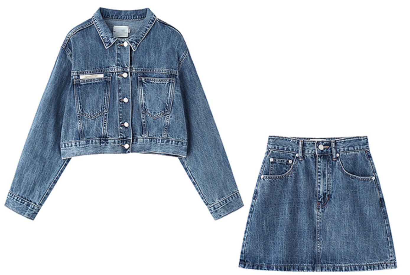 Barbie denim jacket female 2021 spring new short loose Korean version super popular blue jacket top aunt