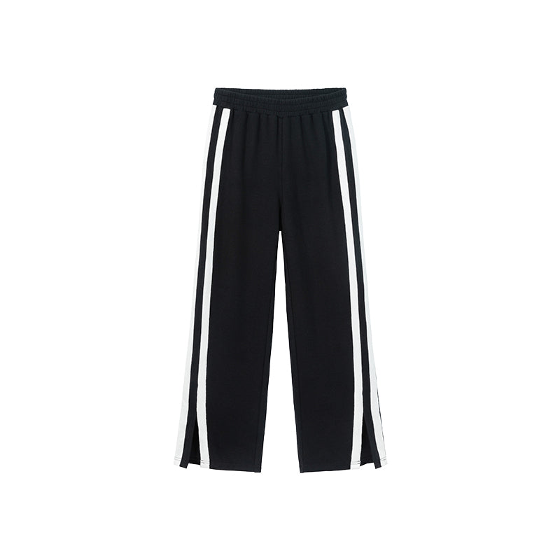 Design sense side striped casual pants female autumn loose wide leg pants sweatpants