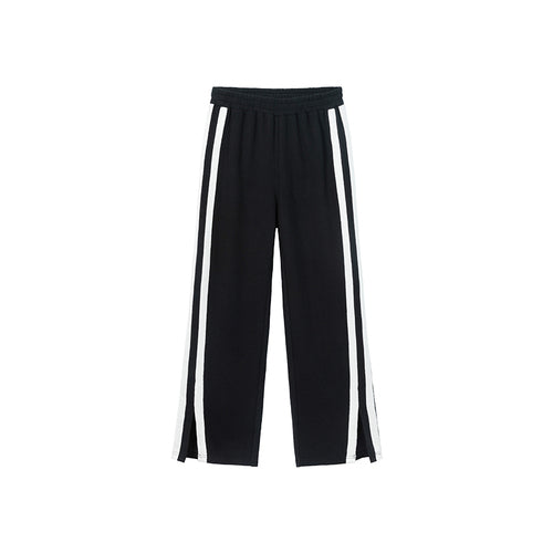 Design sense side striped casual pants female autumn loose wide leg pants sweatpants
