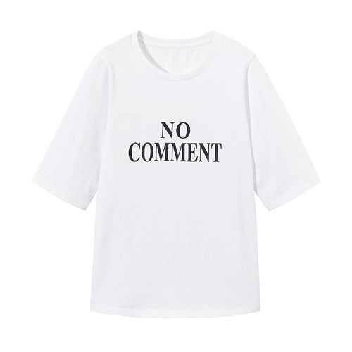 Spring and summer letters printed loose cotton positive shoulder short-sleeved t-shirt women