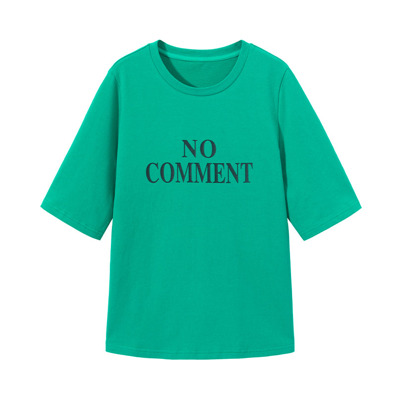 Spring and summer letters printed loose cotton positive shoulder short-sleeved t-shirt women