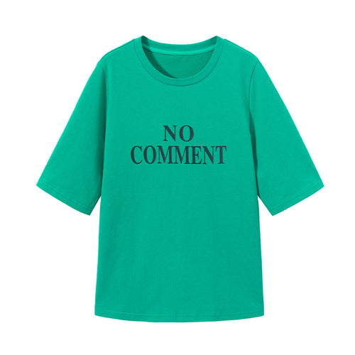 Spring and summer letters printed loose cotton positive shoulder short-sleeved t-shirt women