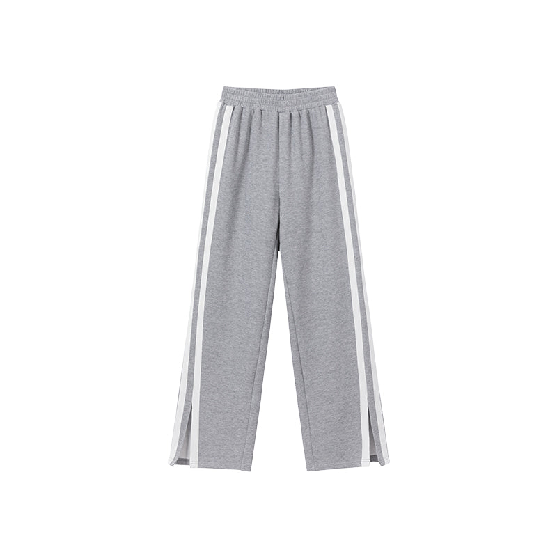 Design sense side striped casual pants female autumn loose wide leg pants sweatpants