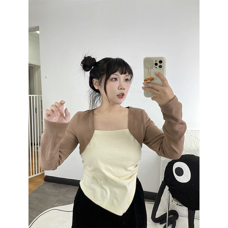 New loose-fitting lining irregular design sense tops long-sleeved T-shirt women