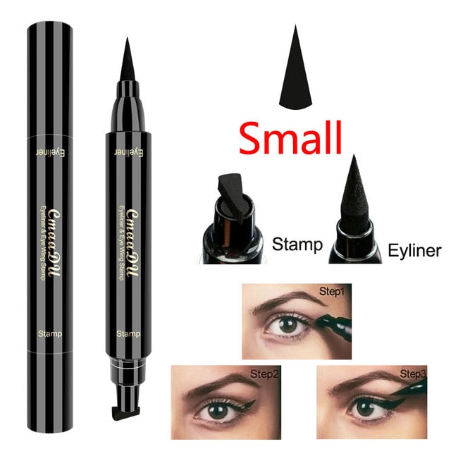 2 In1 Eyeliner Stamp Liquid Eyeliner Pencil Makeup Stamps Seal Pen Stamp Eyeliner Pencil Waterproof Quick Dry Eyeliner TSLM1