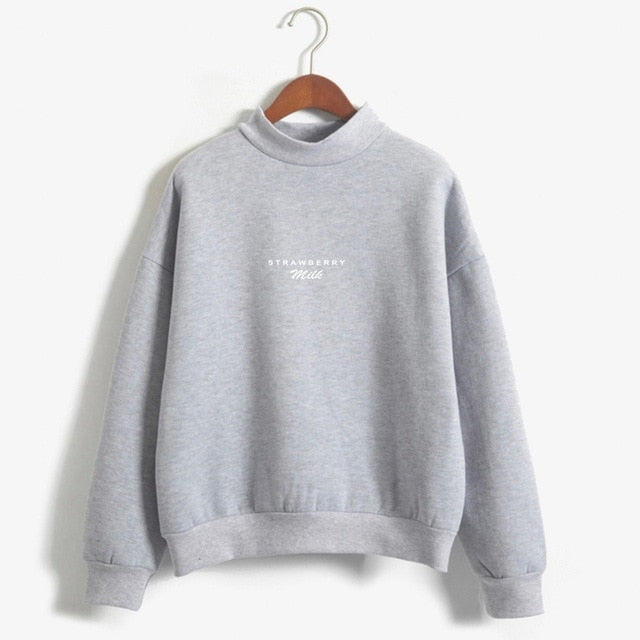 Strawberry Milk Sweatshirts Women Autumn Letters Simple Style Sweet Girl's Hoodies Cute Harajuku Design Kawaii Sweet Hoodies
