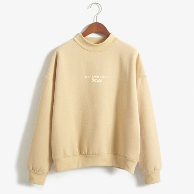 Strawberry Milk Sweatshirts Women Autumn Letters Simple Style Sweet Girl's Hoodies Cute Harajuku Design Kawaii Sweet Hoodies