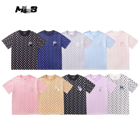Tide 2023 Summer New Full of Printed Embroidered Small Standard Letters Loose Casual and Versatile Men and Women with The Same Paragraph T-shirt