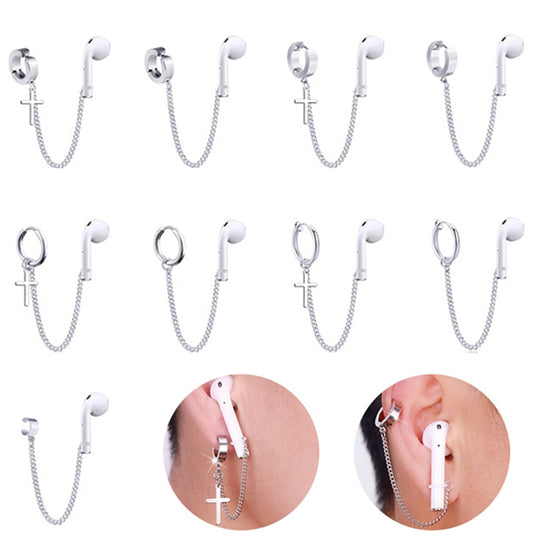 1PC Anti-Lost Ear Clip Chains Bluetooth Earphone Holders Accessories Unisex Earrings Fashion