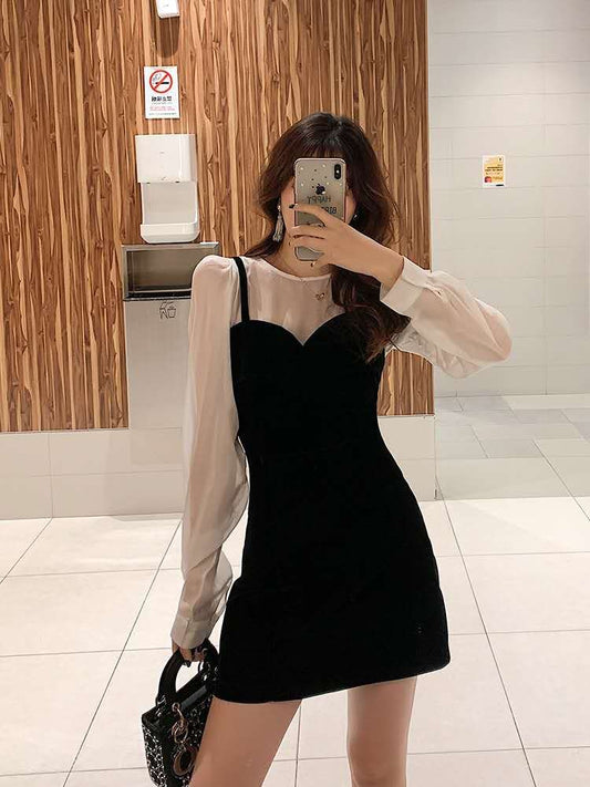 Fashion Woman Blouses 2020 Spring Gloss Pull Sleeve Shirt Sun-top Evening 2020 Vintage Mini Skirt Slim Elegant Party Velvet Lady