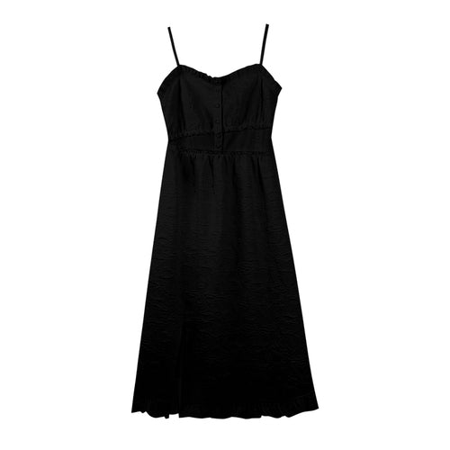 White suspender skirt female spring/summer 2021 new French split dress girl