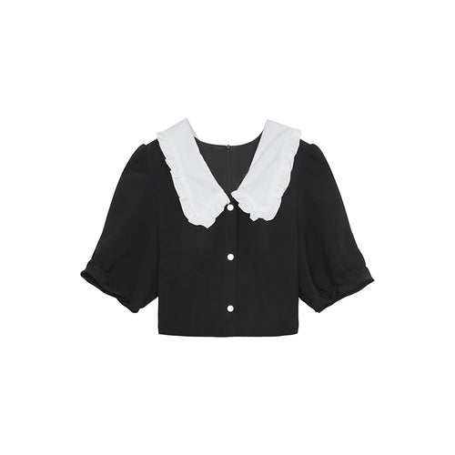 Gentle wind dresses female spring and summer new 2021 slightly fat Slim sweet skirt temperament small black dress