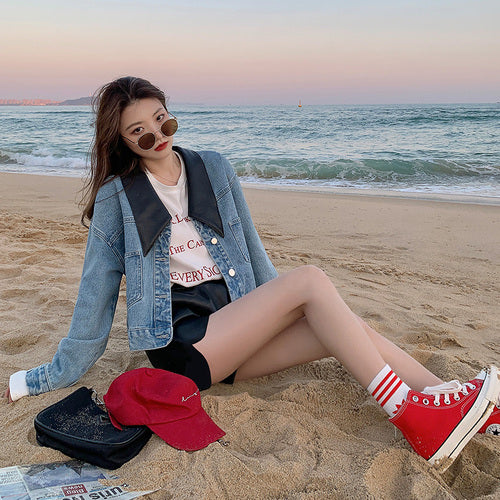 Short section denim jacket female 2021 new spring and autumn loose small