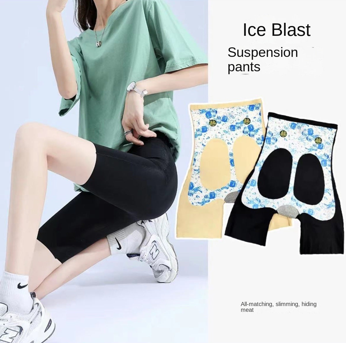 Explosive Ice Pants Spring and Summer High Waist Belly Lifting Pants Magic Suspension Pants Plastic 5D Shark Barbie Pants