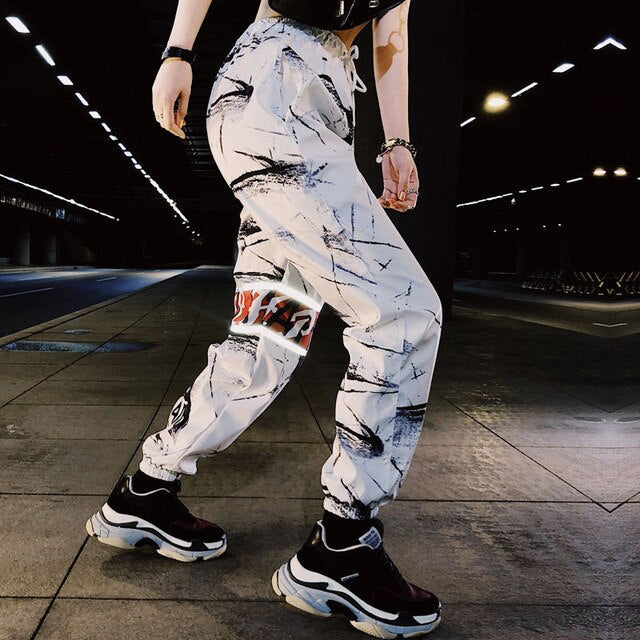 Autumn 2020 Fashion Women Pants Cargo High Waist Chains Trousers Joggers Ladies Hip Hop Solid Loose Spring Streetwear Female