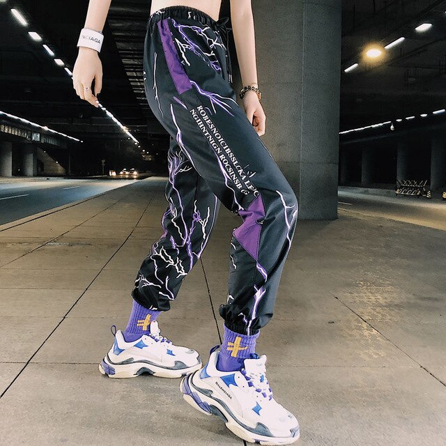 Autumn 2020 Fashion Women Pants Cargo High Waist Chains Trousers Joggers Ladies Hip Hop Solid Loose Spring Streetwear Female