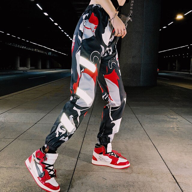 Autumn 2020 Fashion Women Pants Cargo High Waist Chains Trousers Joggers Ladies Hip Hop Solid Loose Spring Streetwear Female