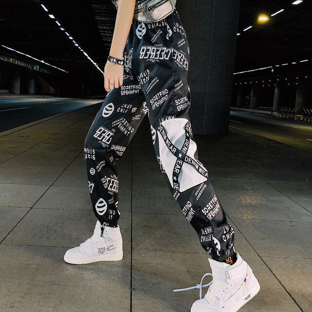 Autumn 2020 Fashion Women Pants Cargo High Waist Chains Trousers Joggers Ladies Hip Hop Solid Loose Spring Streetwear Female