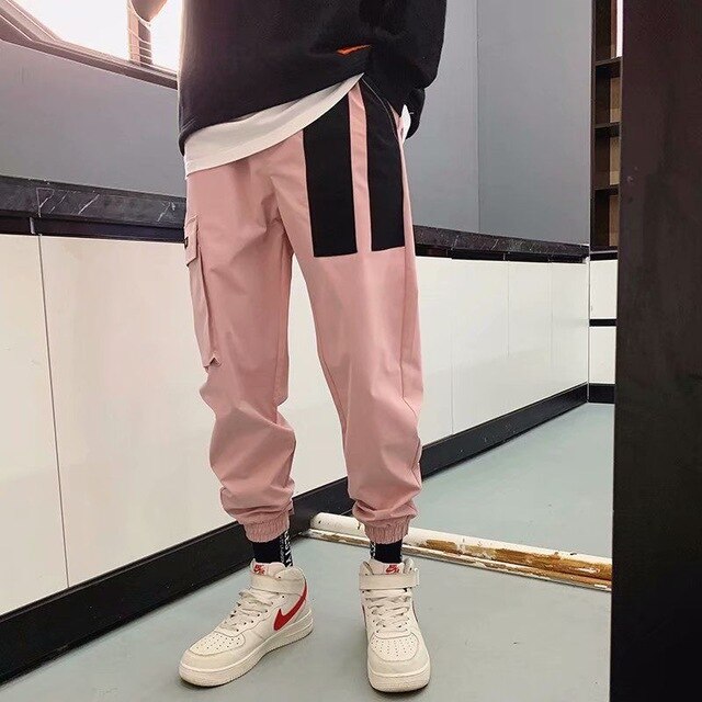 Autumn 2020 Fashion Women Pants Cargo High Waist Chains Trousers Joggers Ladies Hip Hop Solid Loose Spring Streetwear Female